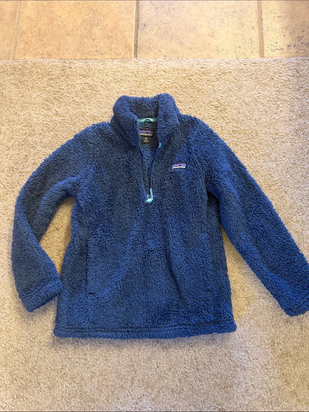 Patagonia Kids Dark Blue Sherpa Quarter-Zip Pullover